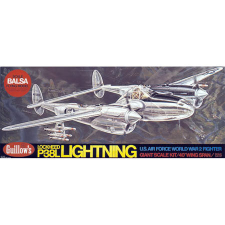 Guillow Lockheed P38 Lightning Kit, 40"
