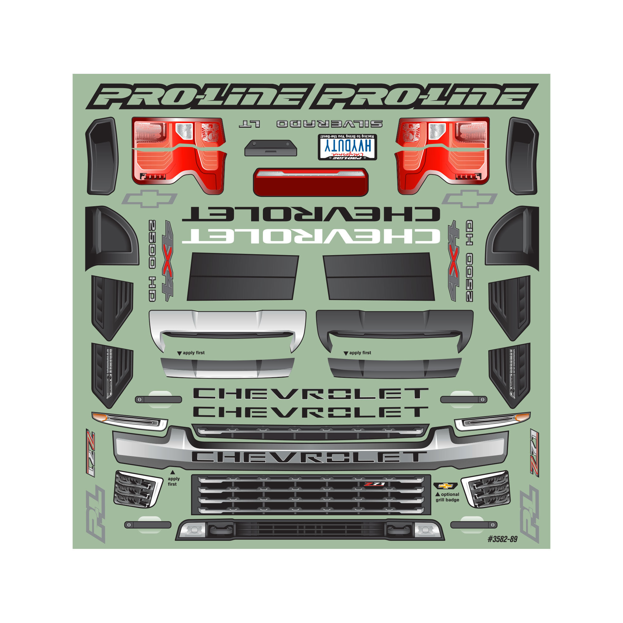 Pro-Line Racing 1/8 2021 Chevy Silverado 2500 HD Clear Body: E-REVO 2.0 & MAXX