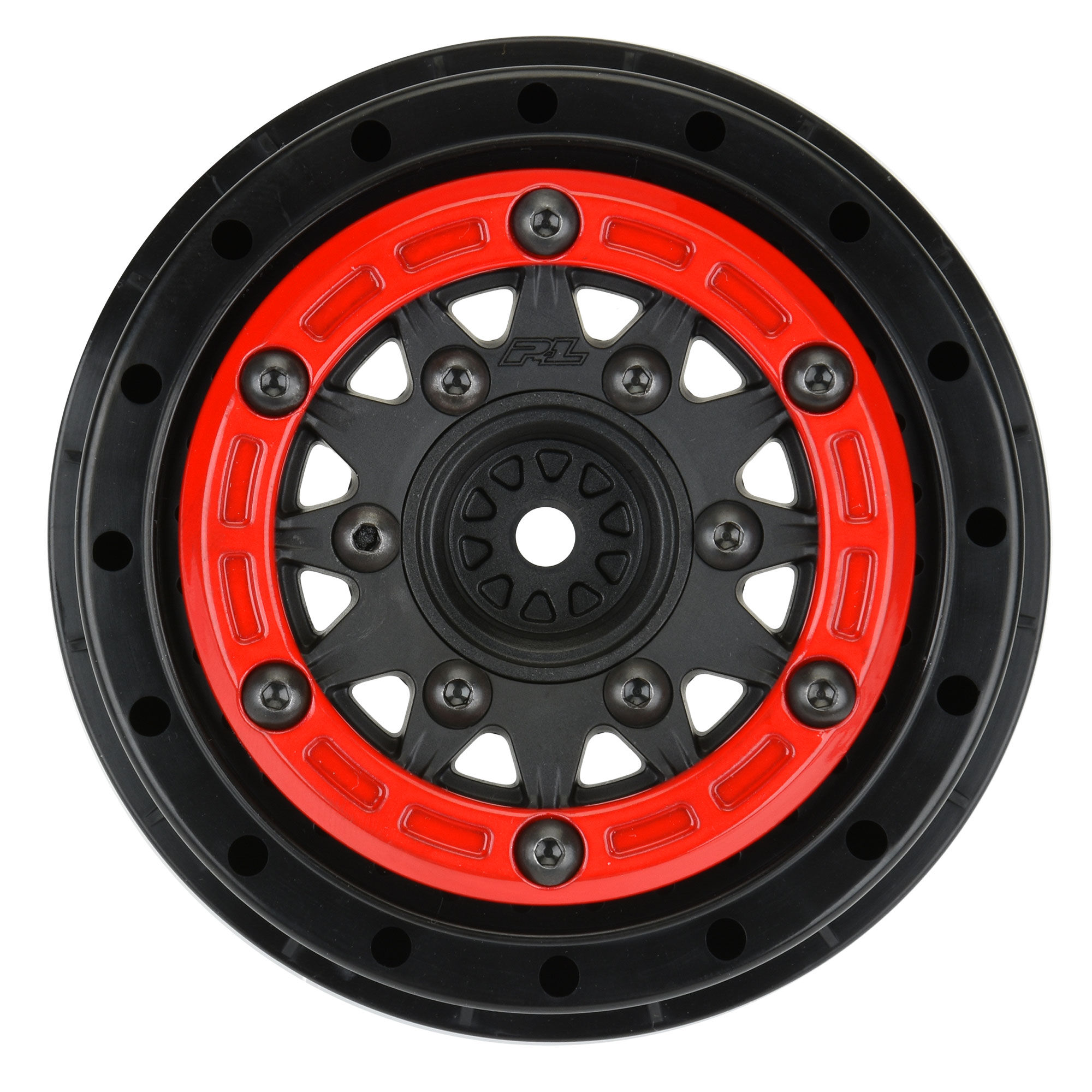 Pro-Line Racing 1/10 Raid Bead-Loc Fr/Rr 2.2"/3.0" 12 & 14mm SC Wheels (2) Red/Black
