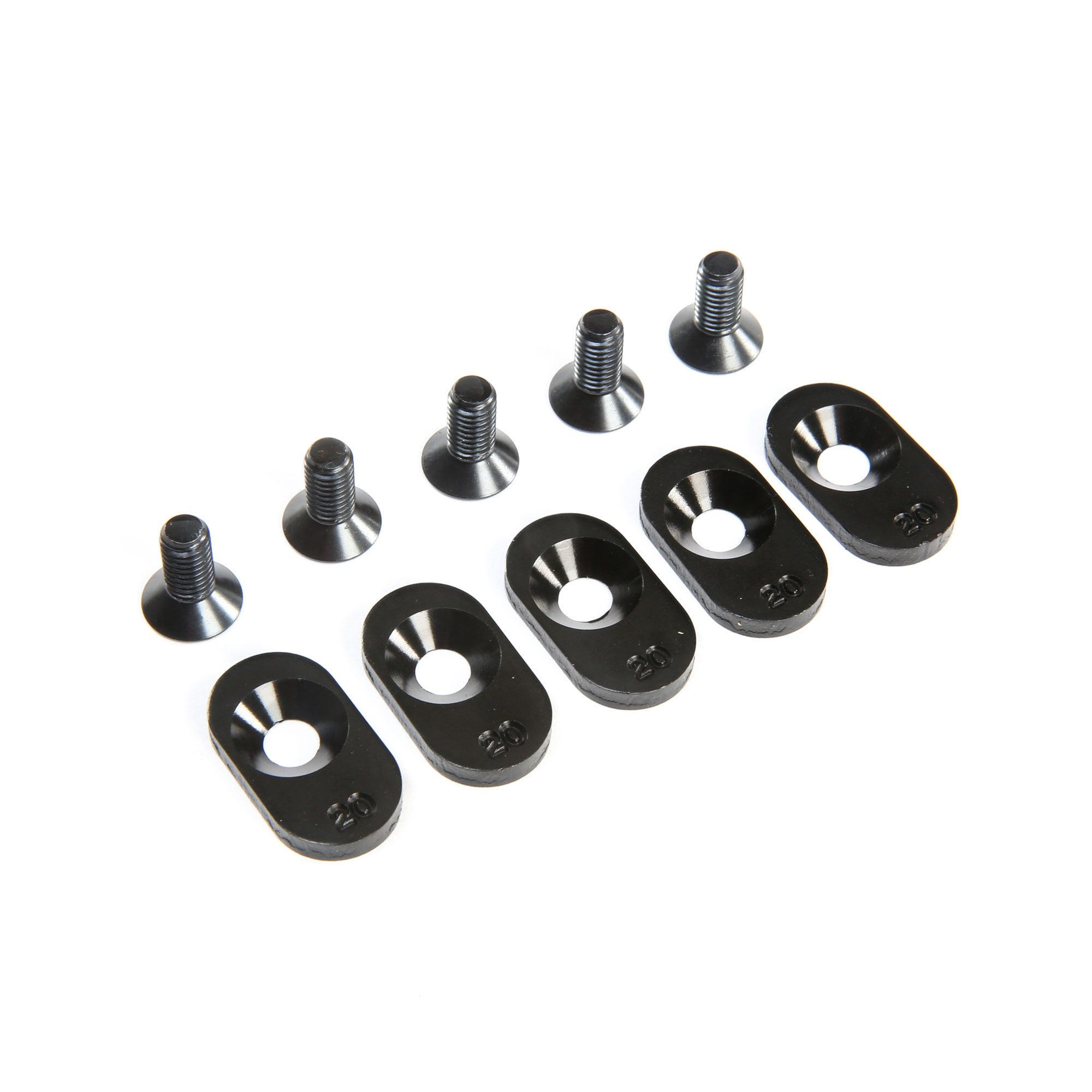 Losi Engine Mount Insert and Screws 20T, Black (5): 5ive-T 2.0 (fits 62T spur)