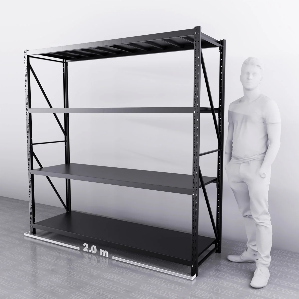 2025 2m*2m*0.6m 800KG (W*H*D) Steel Shelving