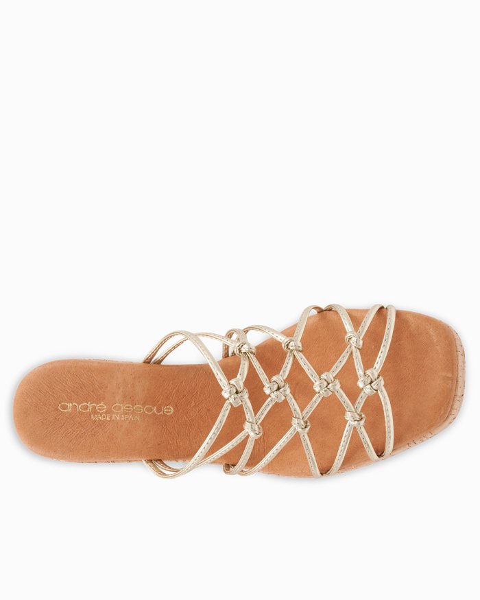 Tommy Bahama André Assous Camryn Metallic Leather Heeled Sandals