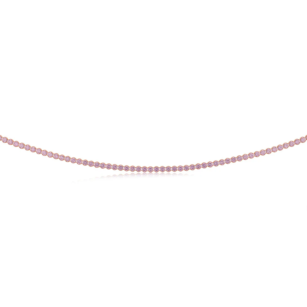 Sterling Silver Rose Gold Plated Fancy 40cm Choker Chain