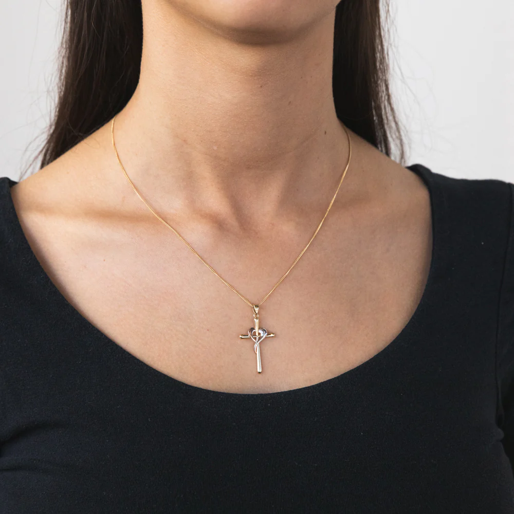 9ct Yellow, Rose & White Gold Crossover Pendant