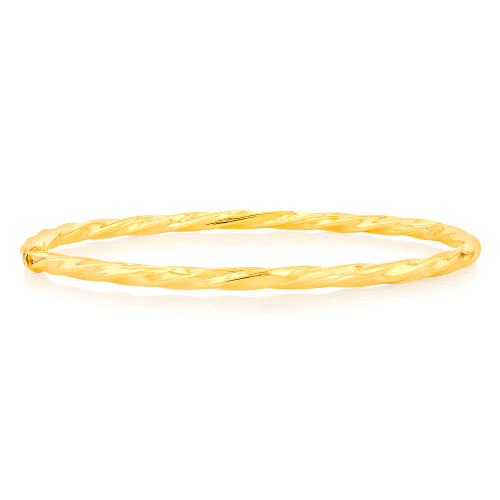 9ct Yellow Gold Silverfilled Twist Bangle