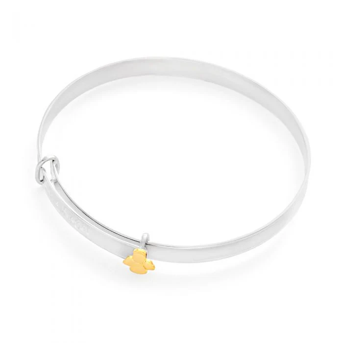 Sterling Silver Gold Plated Angel Baby Bangle