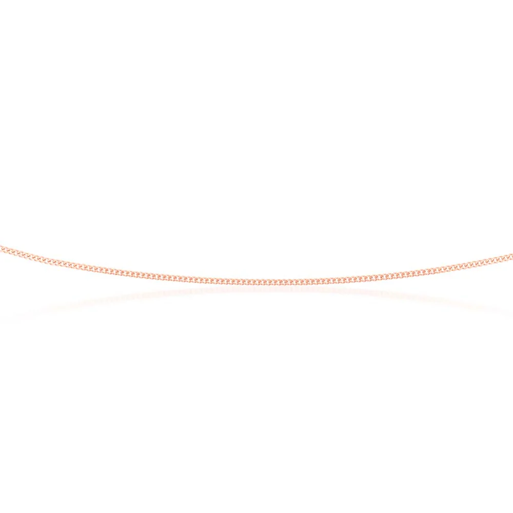 9ct Rose Solid Gold 40 Gauge Curb Chain 51cm