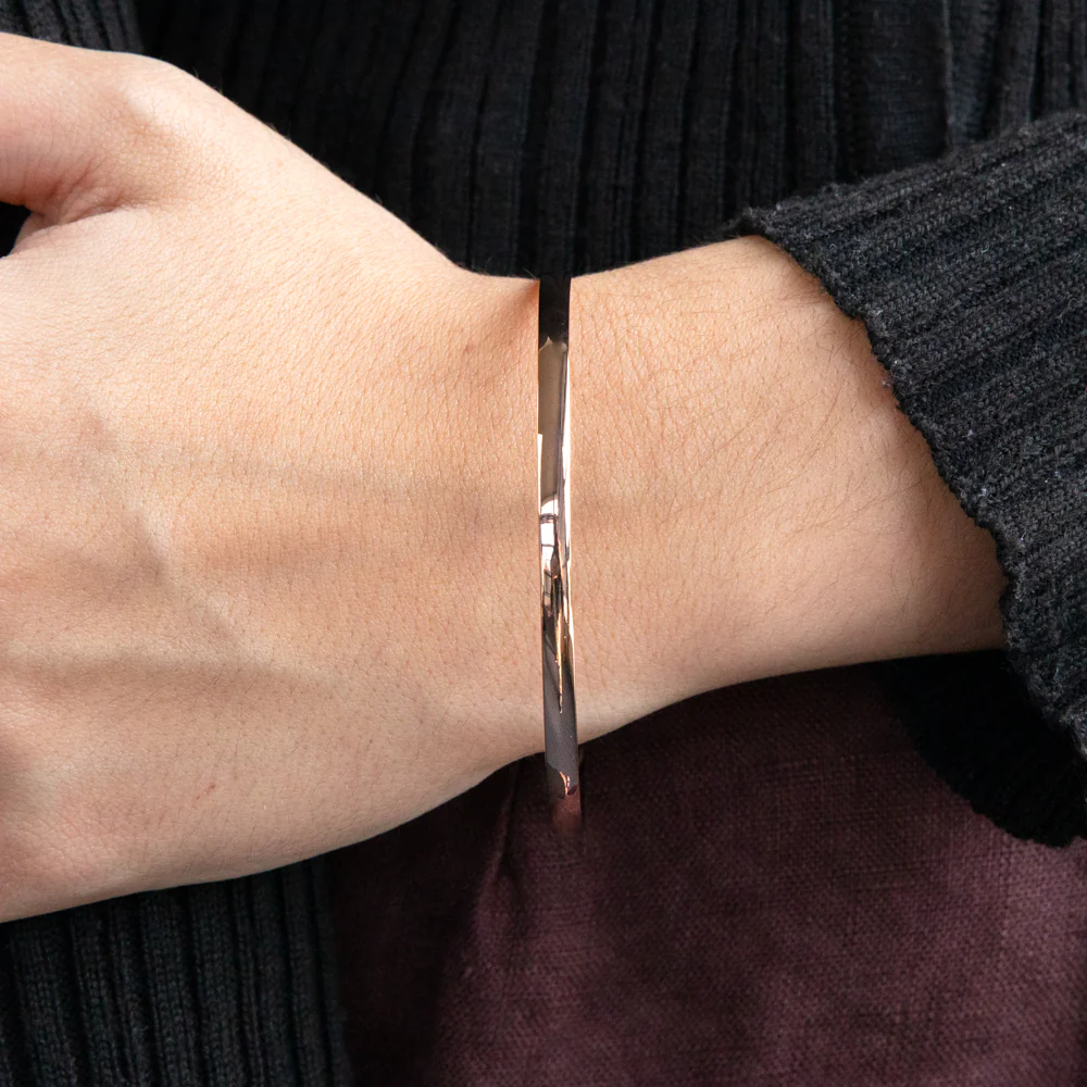 9ct Rose Gold Solid Bangle 65mm