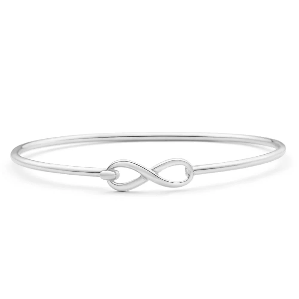 Sterling Silver Infinity Bangle 60mm