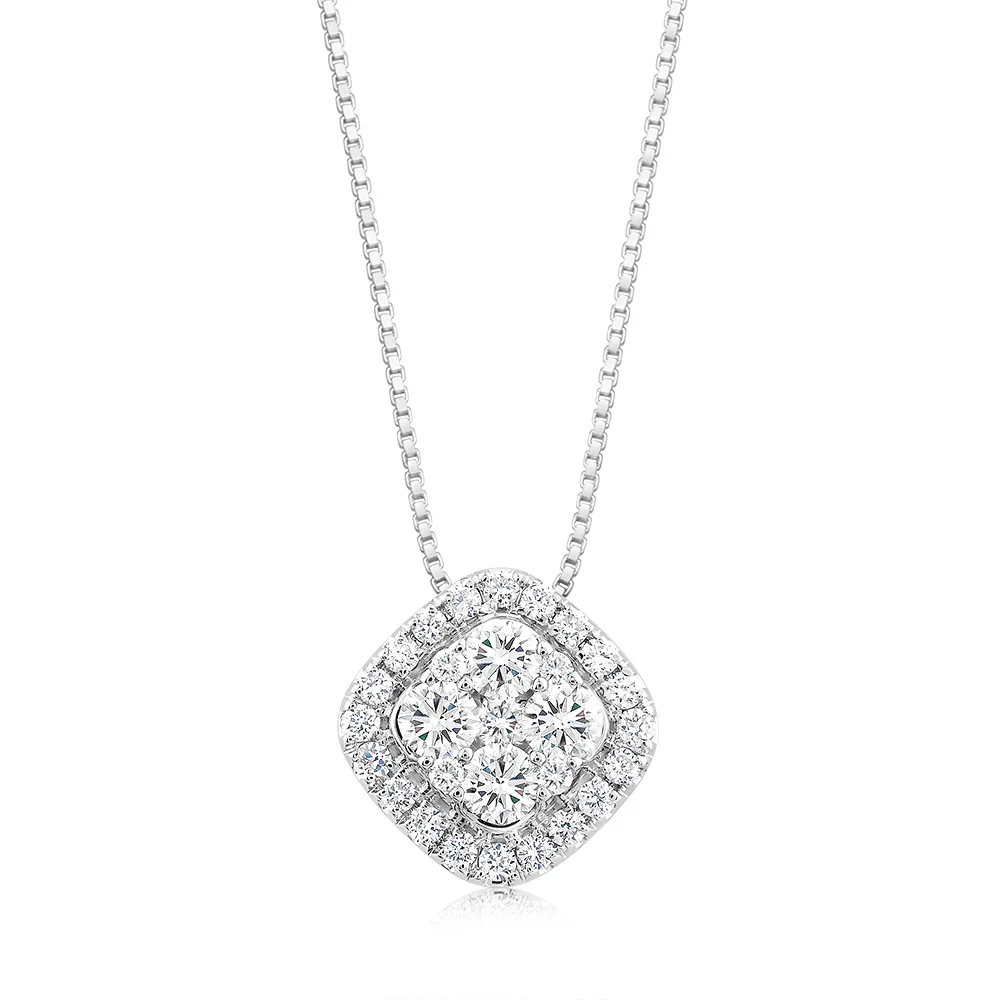 Luminesce Lab Grown 14ct White Gold 3/4 Carat Diamond Pendant