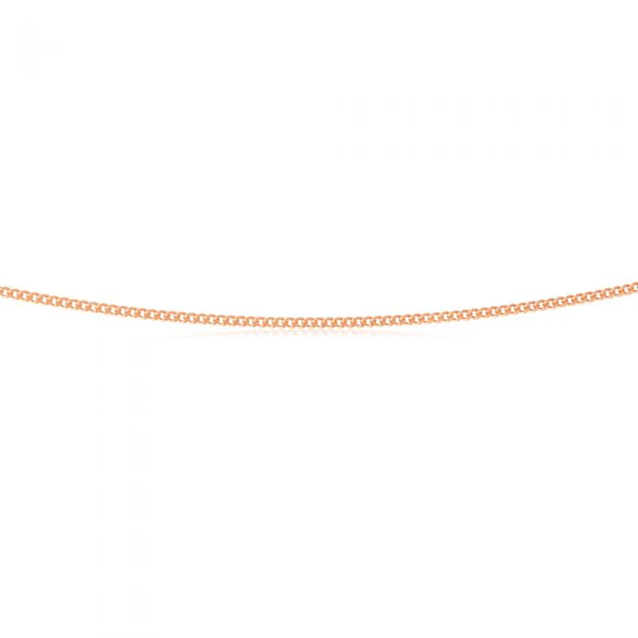 Sterling Silver Rose Plated 45cm Curb Dicut Chain