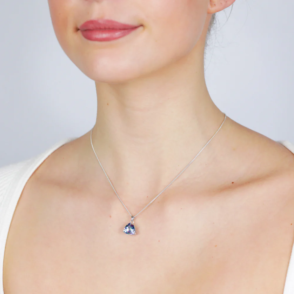 9ct White Gold Natural Treated Adieu Topaz Pendant