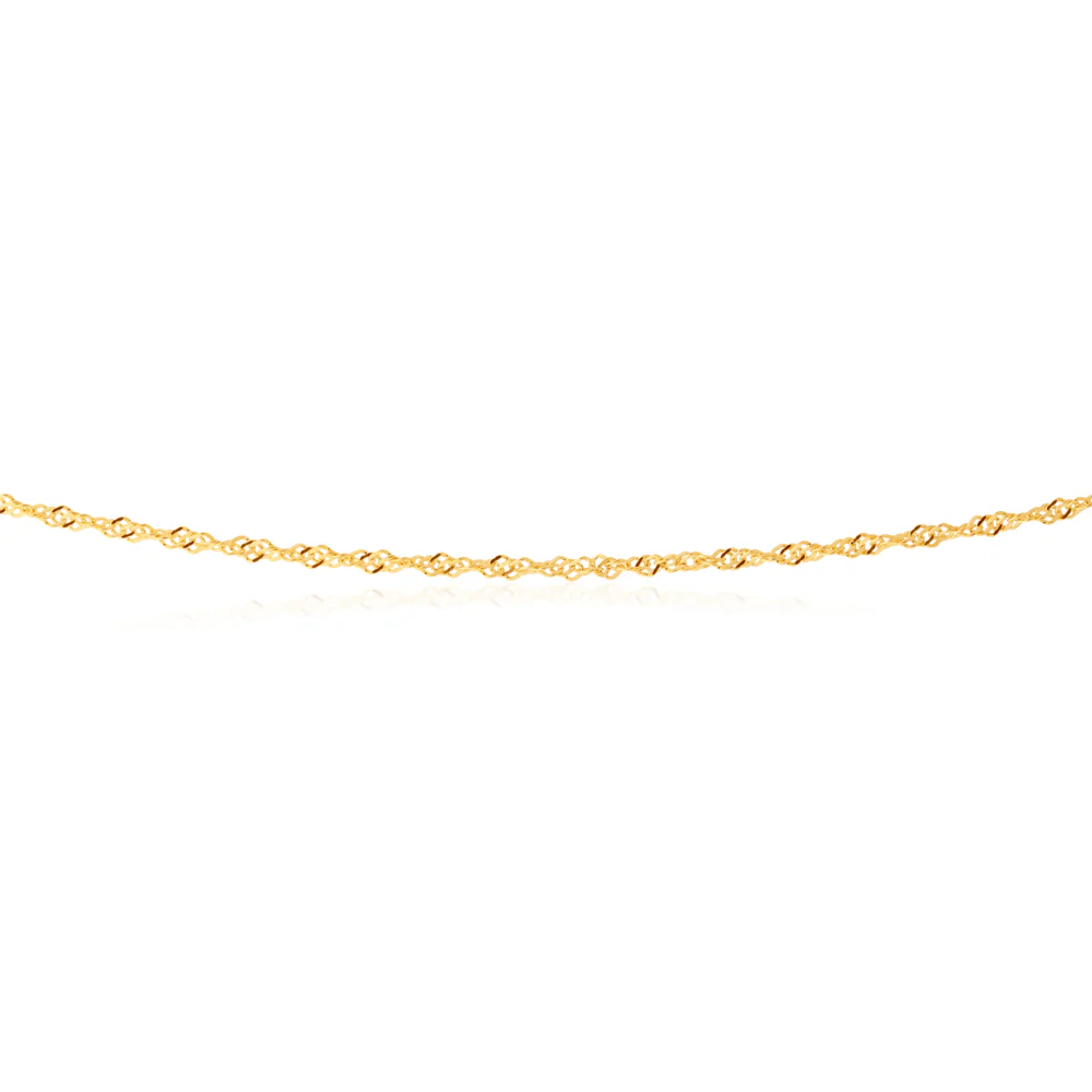9ct Yellow Gold CZ Heart Charm Anklet
