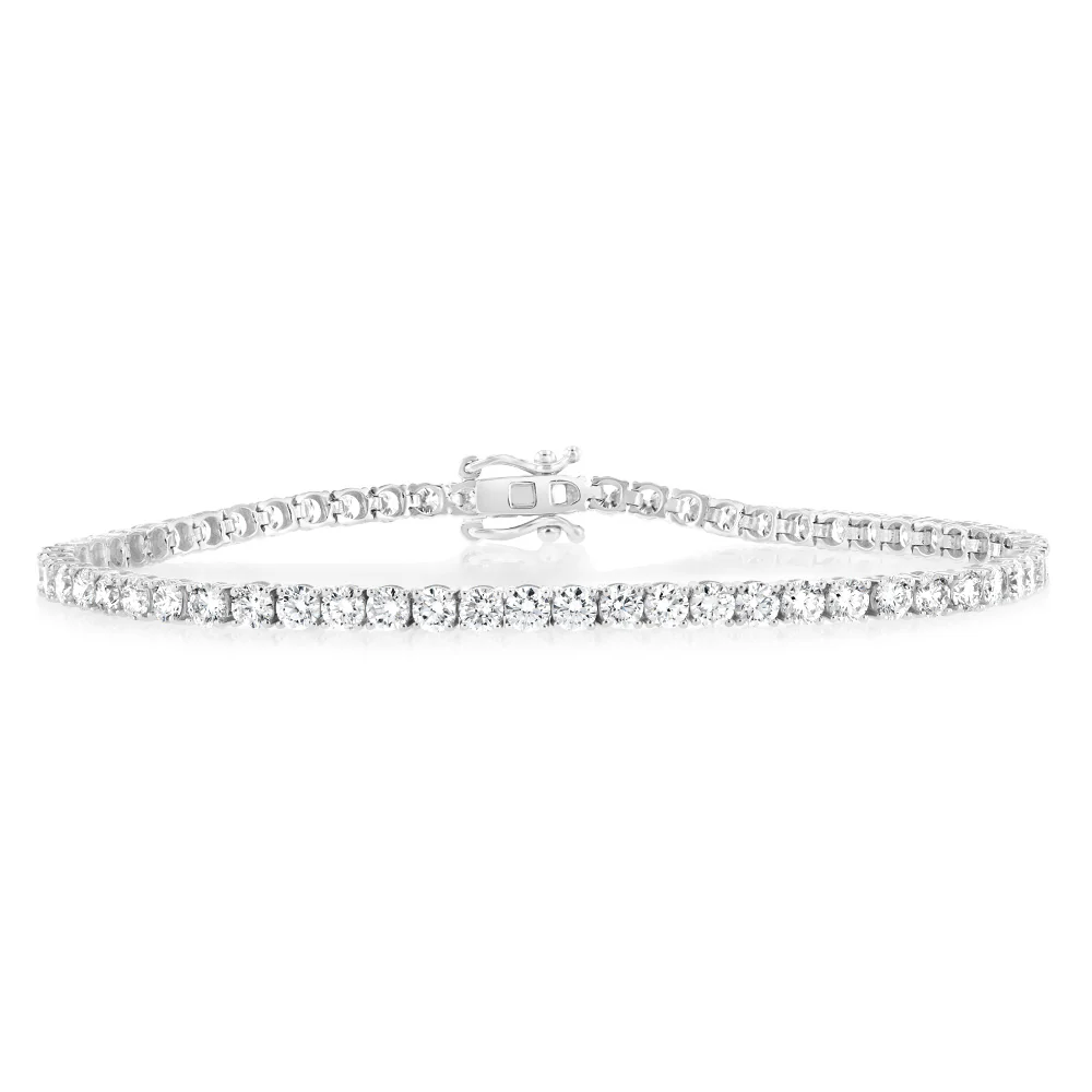 Luminesce Lab Grown 5 Carat Diamond Tennis Bracelet 9ct