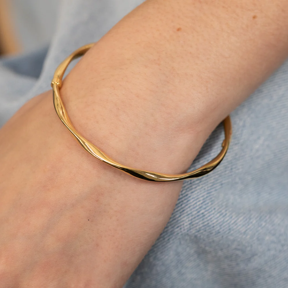 9ct Silverfilled Twist Bangle Yellow 65mm