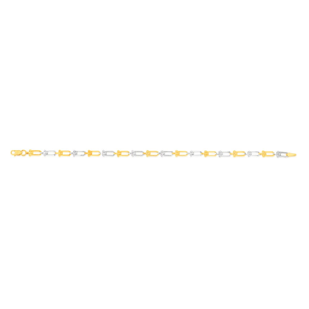 9ct Yellow & White Gold Two Tone Fancy Bracelet