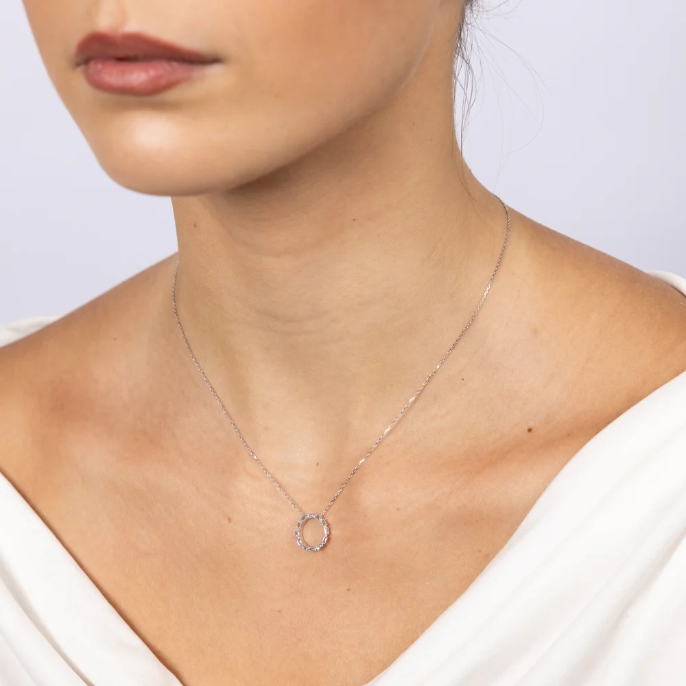 Luminesce Lab Grown 1/10 Carat Diamond Life Of Circle Pendant in 9ct White Gold