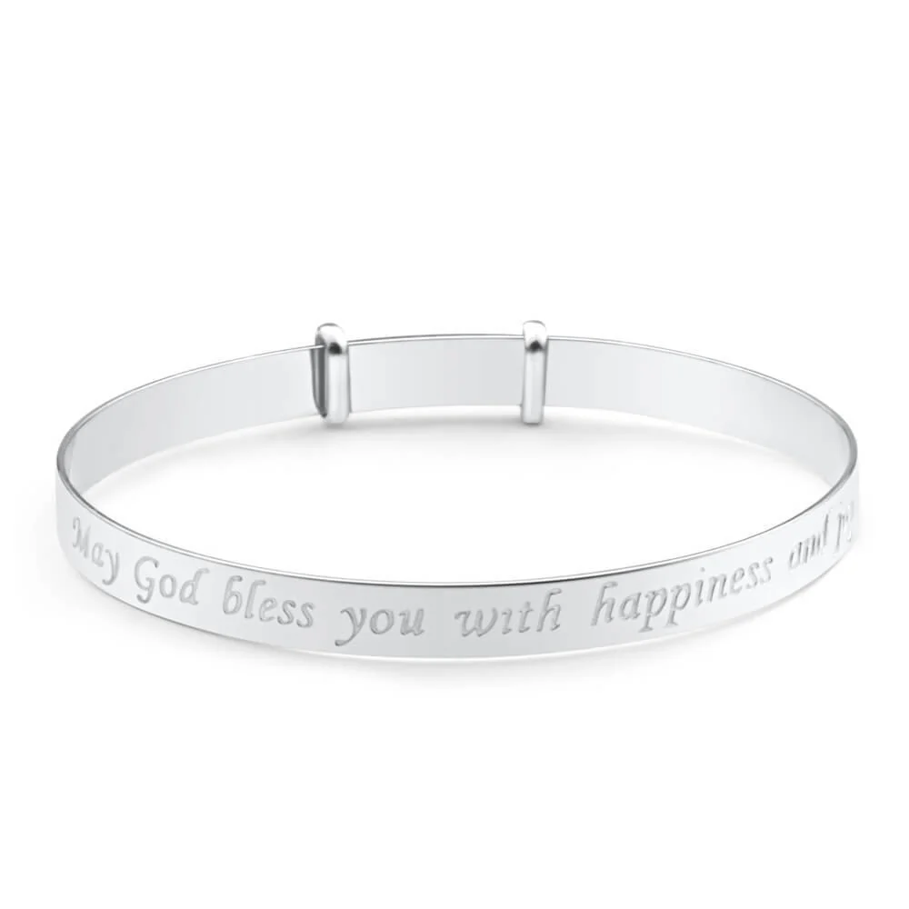 Sterling Silver Baby Psalm Bangle 40mm