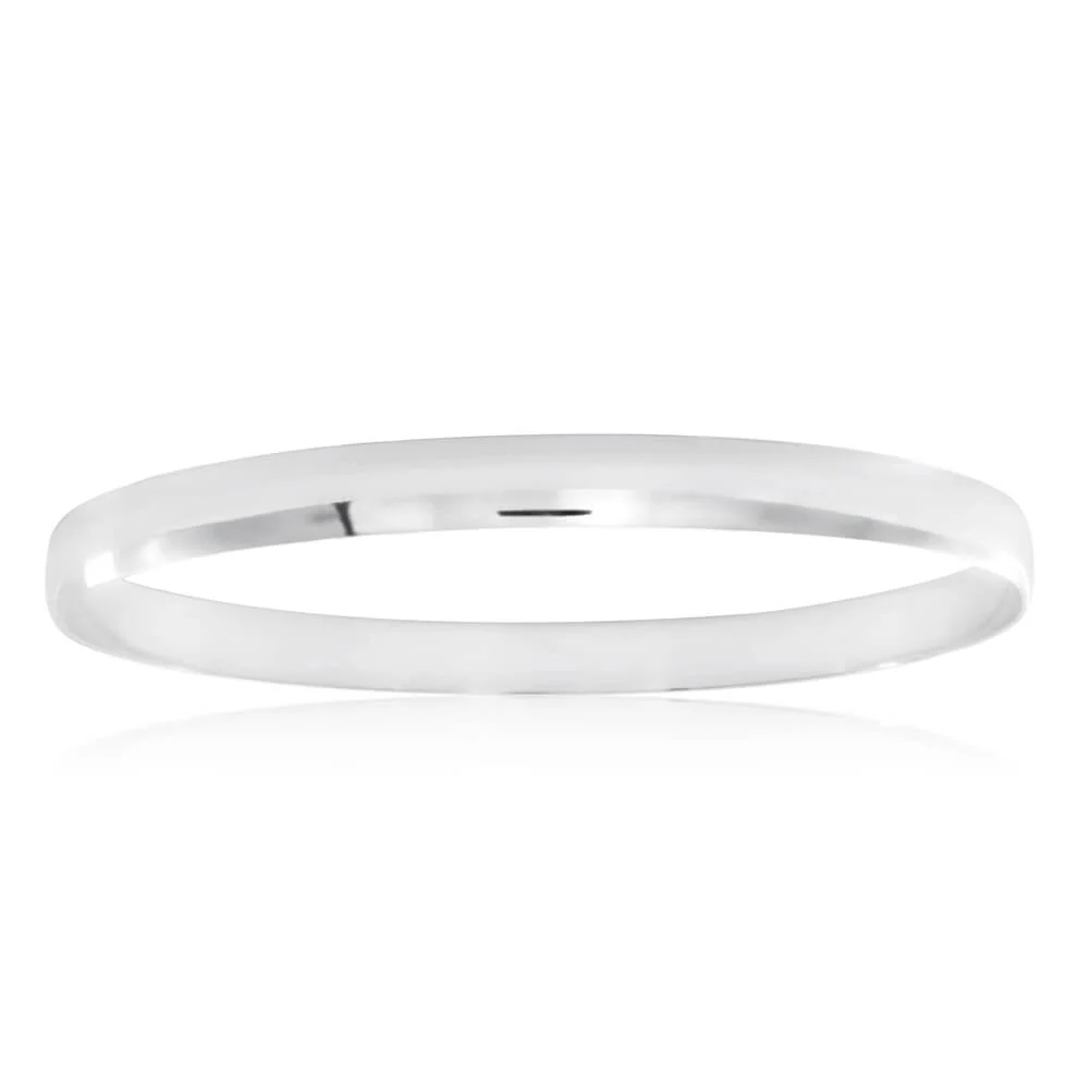 Sterling Silver Plain Bangle 65mm