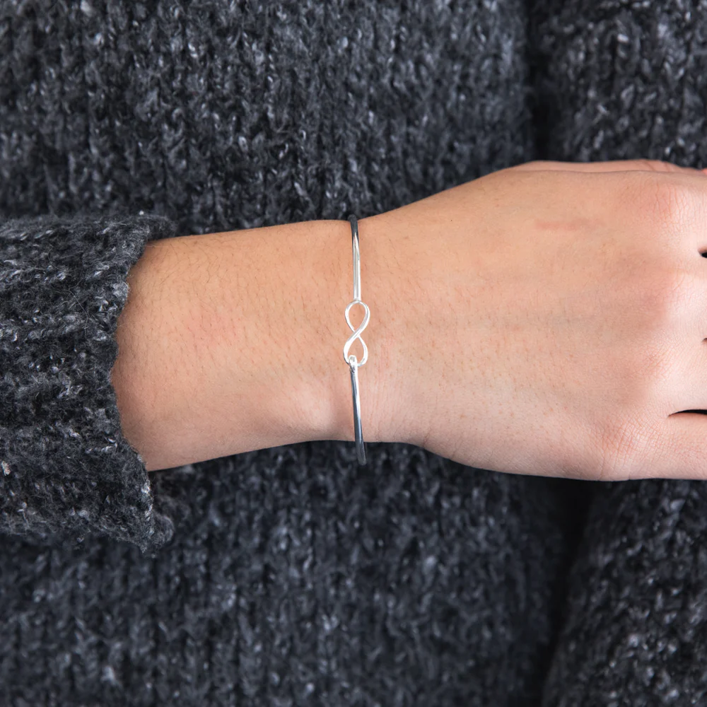 Sterling Silver Infinity Bangle 60mm