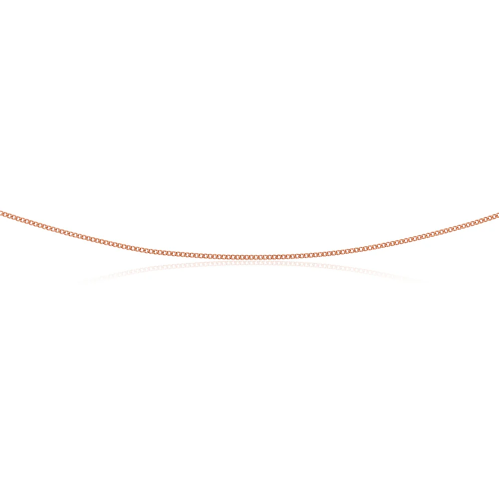 Sterling Silver & Rose Gold Plate Curb Link Chain 50cm
