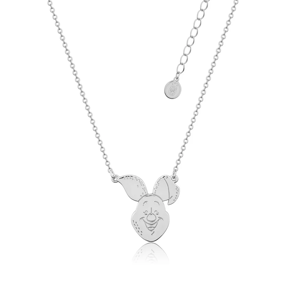 Disney White Gold Plated Winnie The Pooh Piglet Pendant