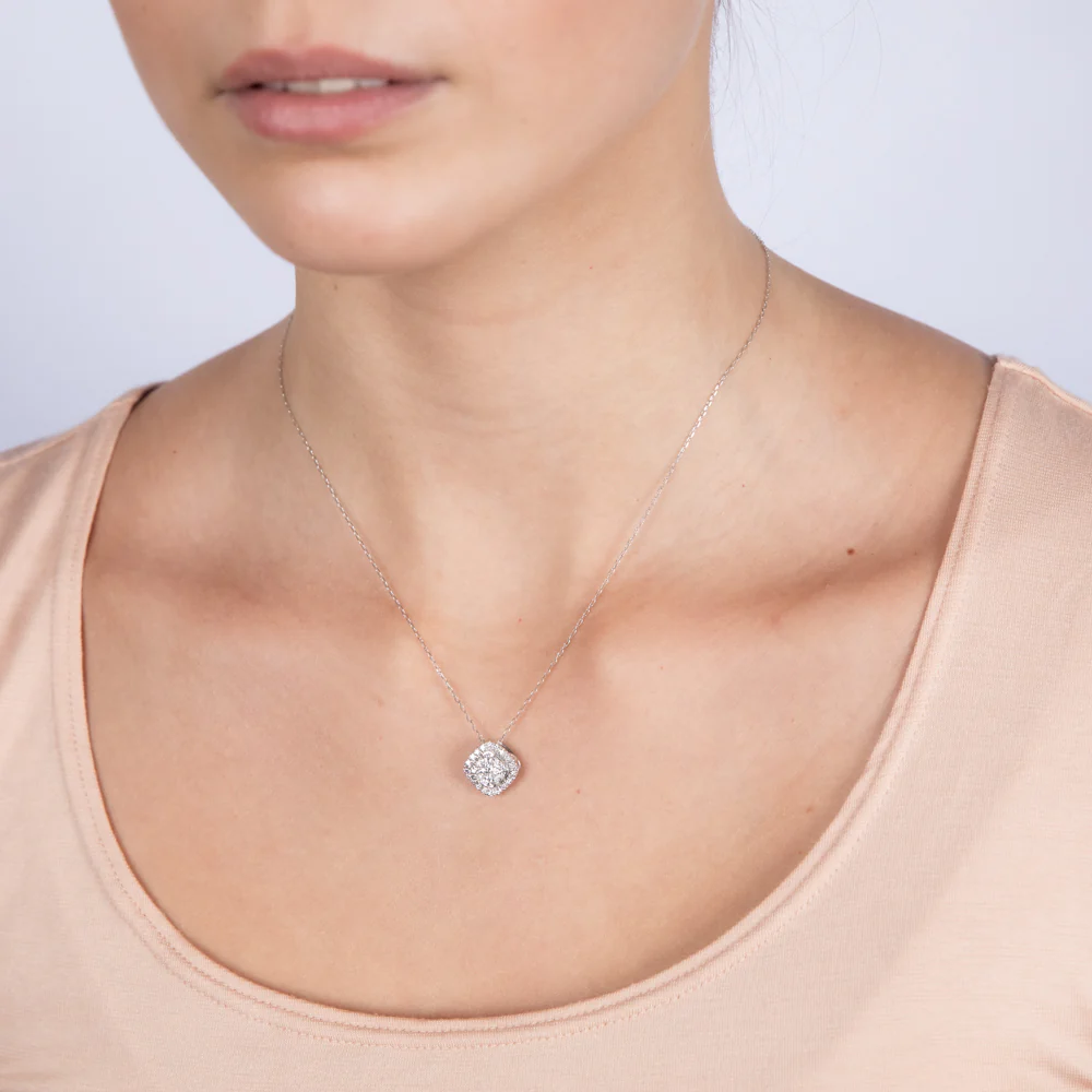 Luminesce Lab Grown 14ct White Gold 3/4 Carat Diamond Pendant