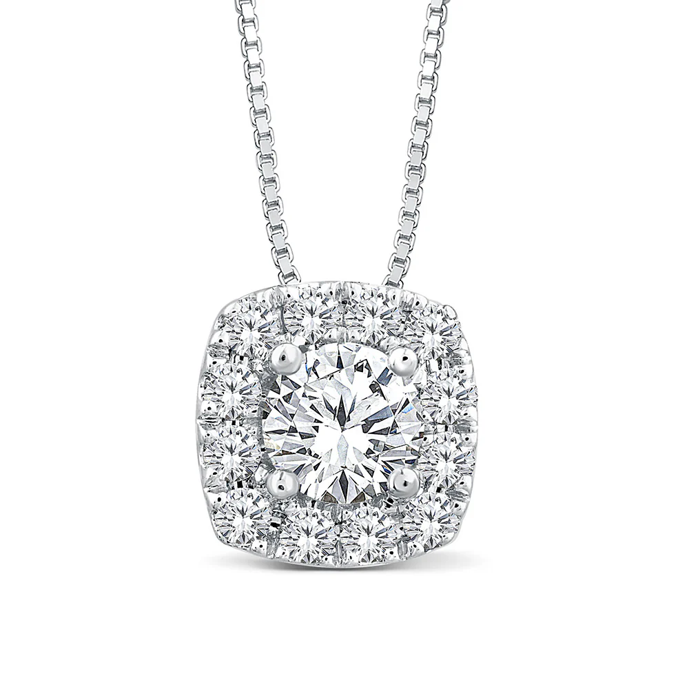 Luminesce Lab Grown 10ct White Gold 1/2 Carat Diamond Pendant