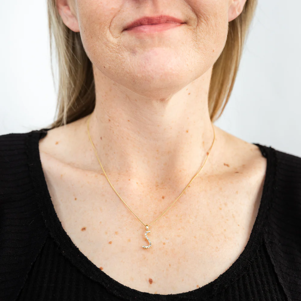 9ct Yellow And White Gold Two Tone Diamond Cut Initial 