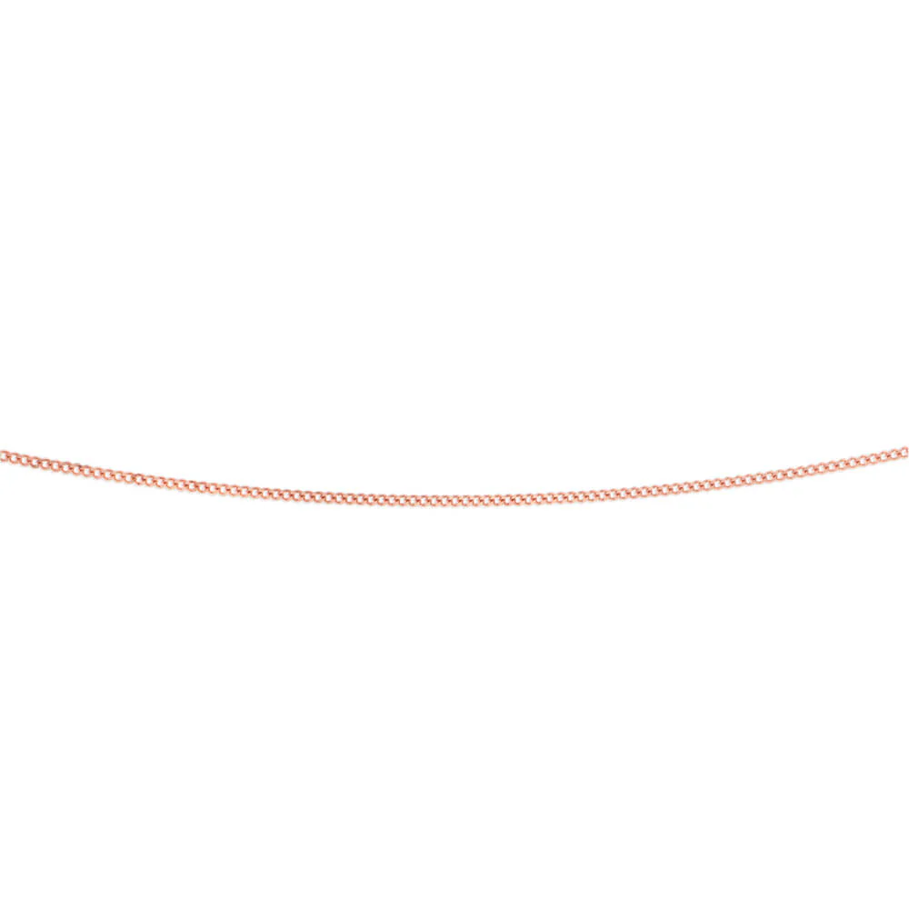 9ct Rose Gold Diamond Cut 45cm Curb Chain