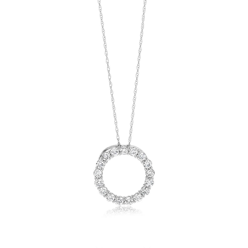 Luminesce Lab Grown 9ct White Gold 3/4 Carat Diamond Pendant
