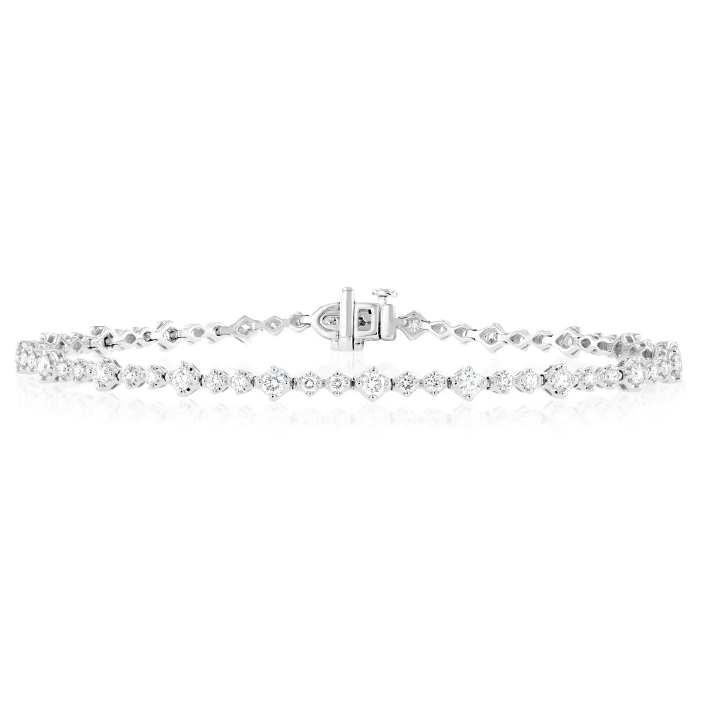 Luminesce Lab Grown 9ct White Gold 1.5 Carat Diamond Bracelet