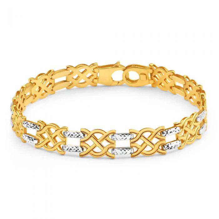 9ct Yellow & White Gold Dazzling Fancy Bracelet