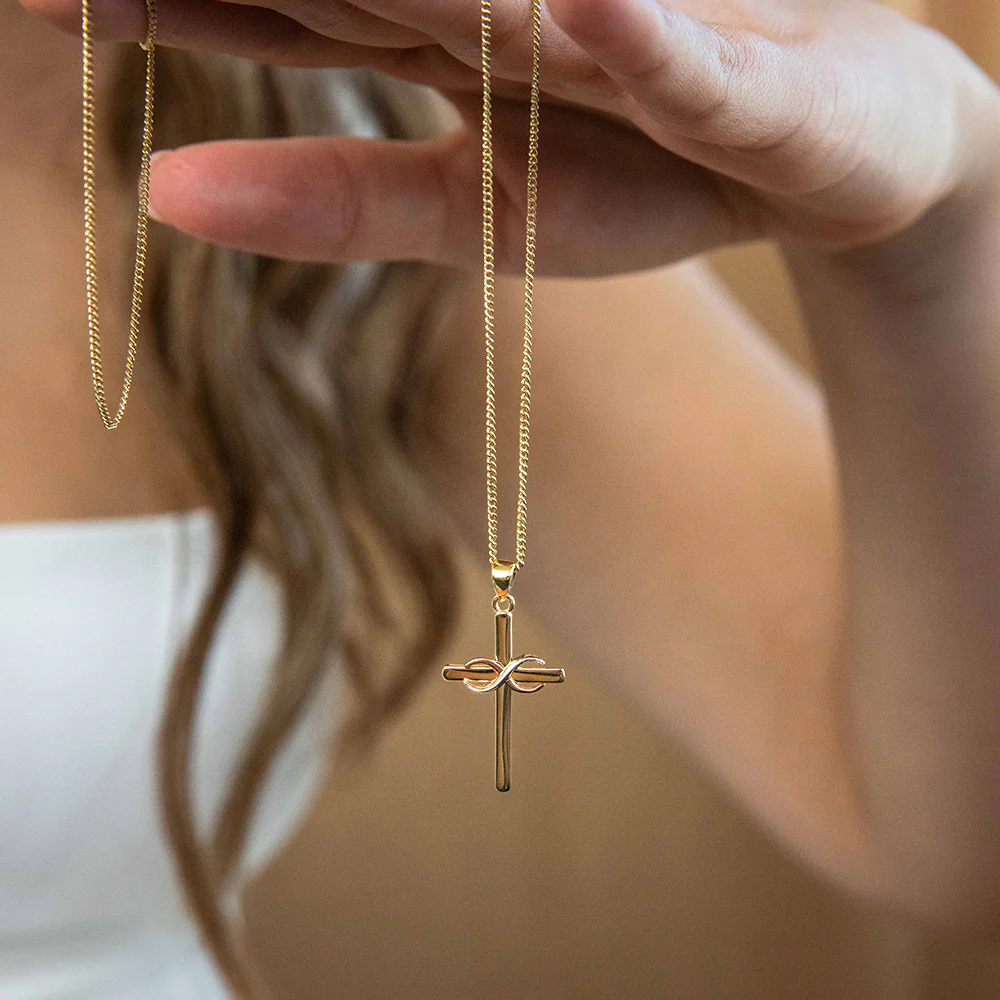 9ct Yellow Rose & White Gold Infinity Pendant