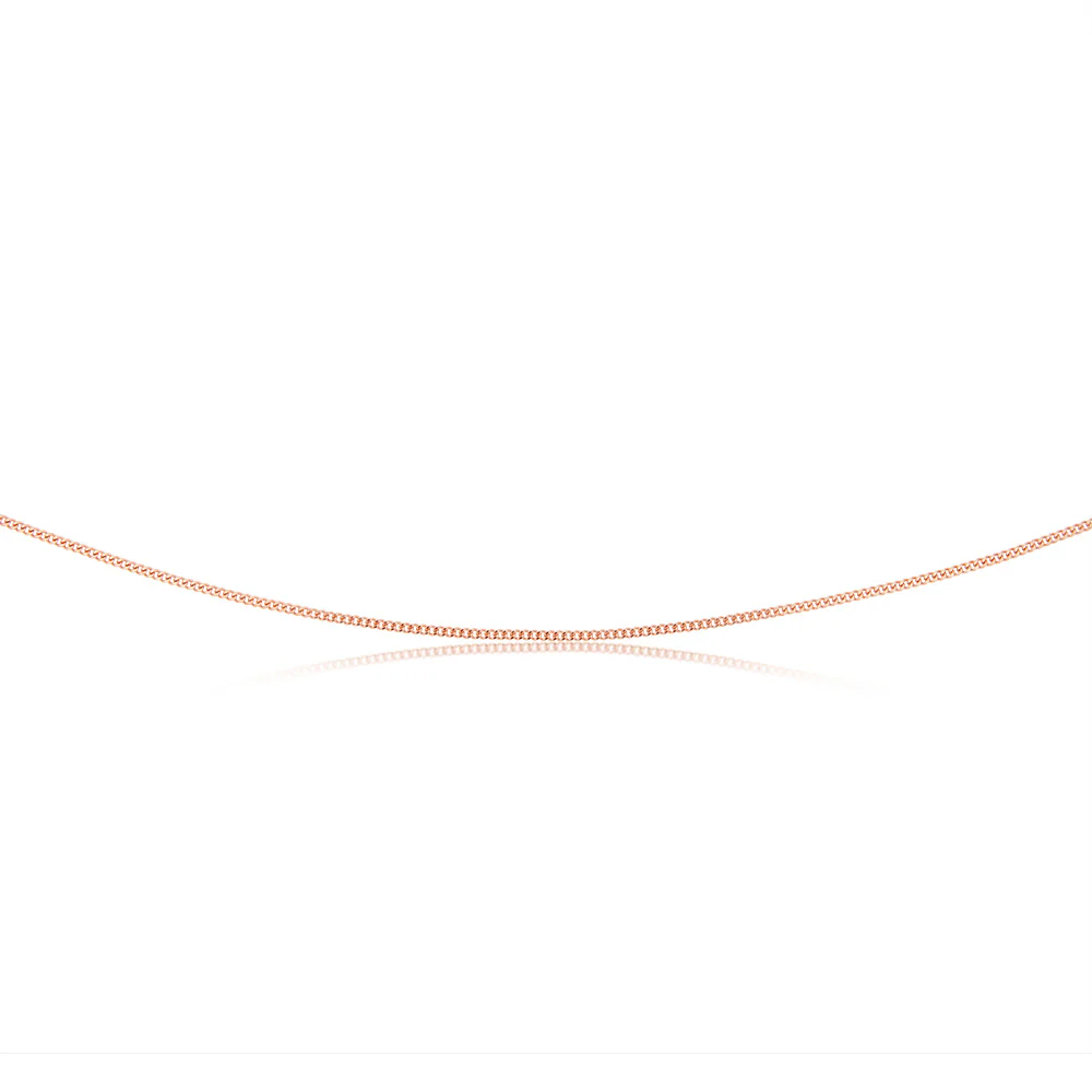 9ct Rose Solid Gold 40 Gauge Curb Chain 56cm