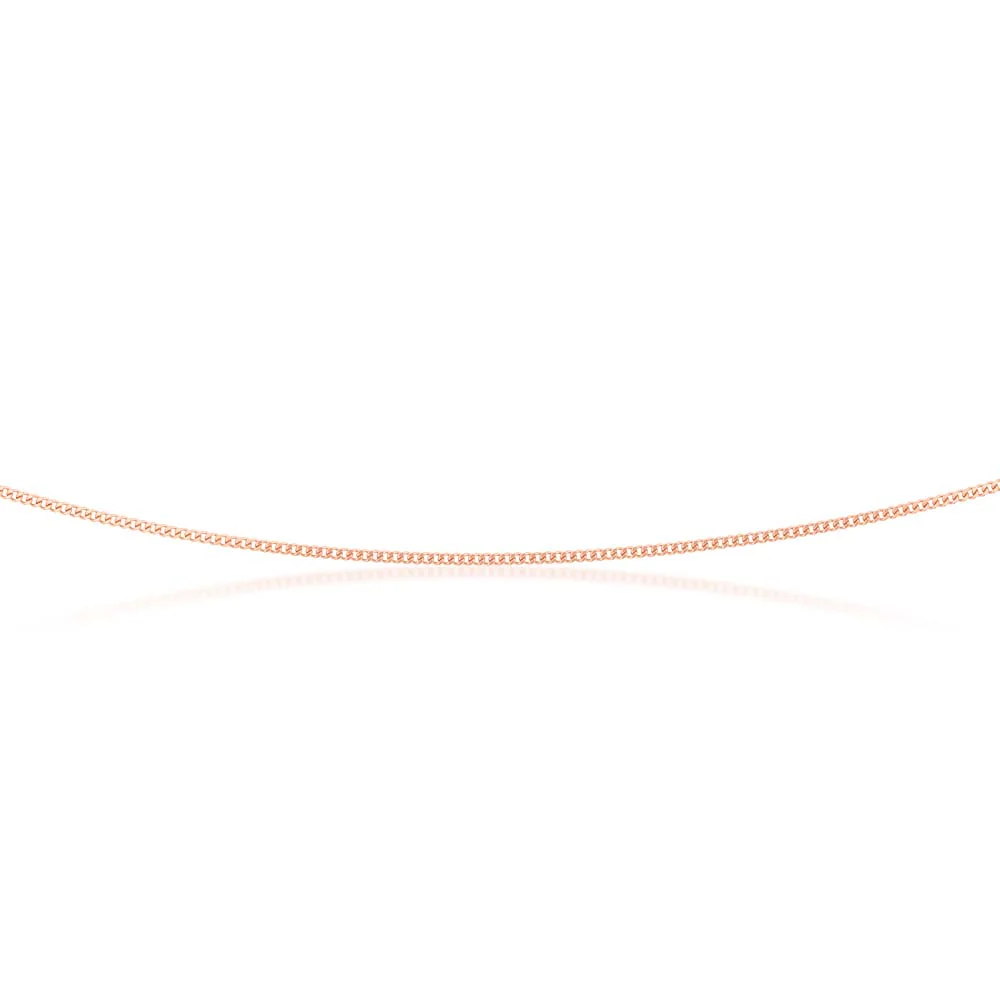 9ct Rose Solid Gold 40 Gauge Curb Chain 46cm