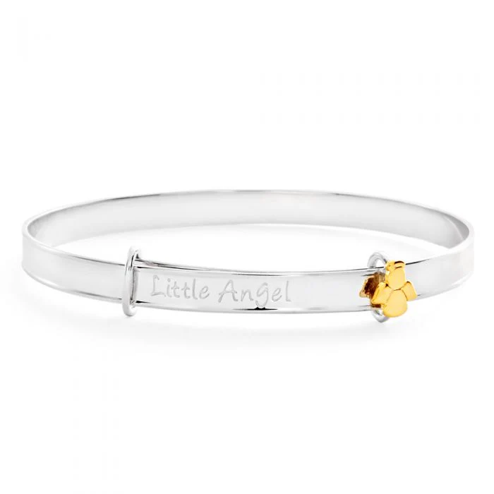 Sterling Silver Gold Plated Angel Baby Bangle