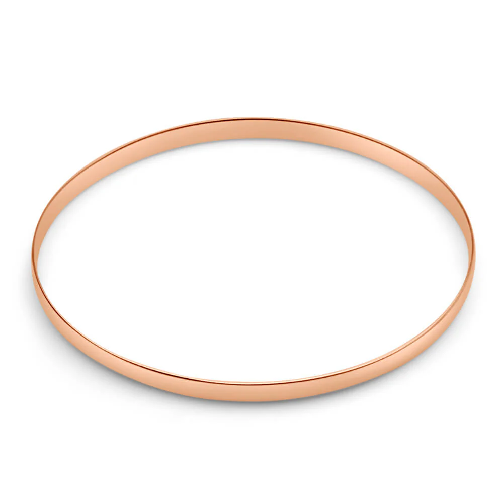 9ct Rose Gold Solid Bangle 65mm