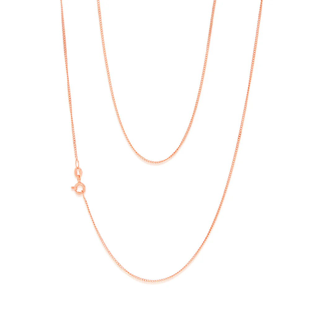 9ct Rose Solid Gold 31 Gauge Curb Chain 51cm
