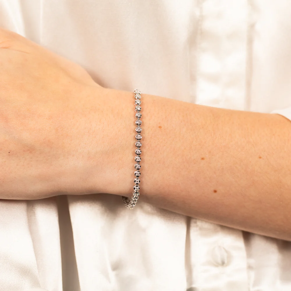 Luminesce Lab Grown 10ct White Gold 0.95 Carat Tennis Bracelet
