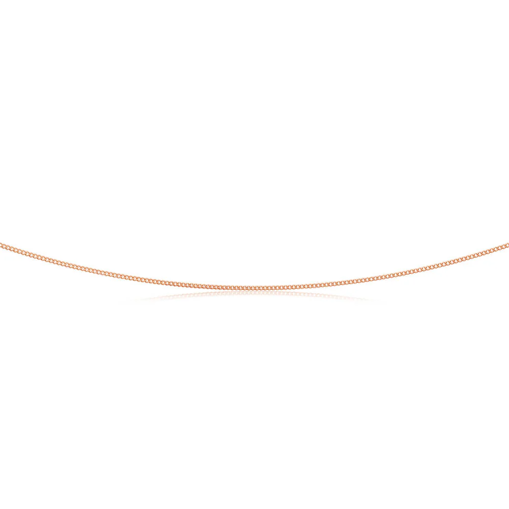 9ct Rose Gold Diamond Cut 45cm Curb Chain