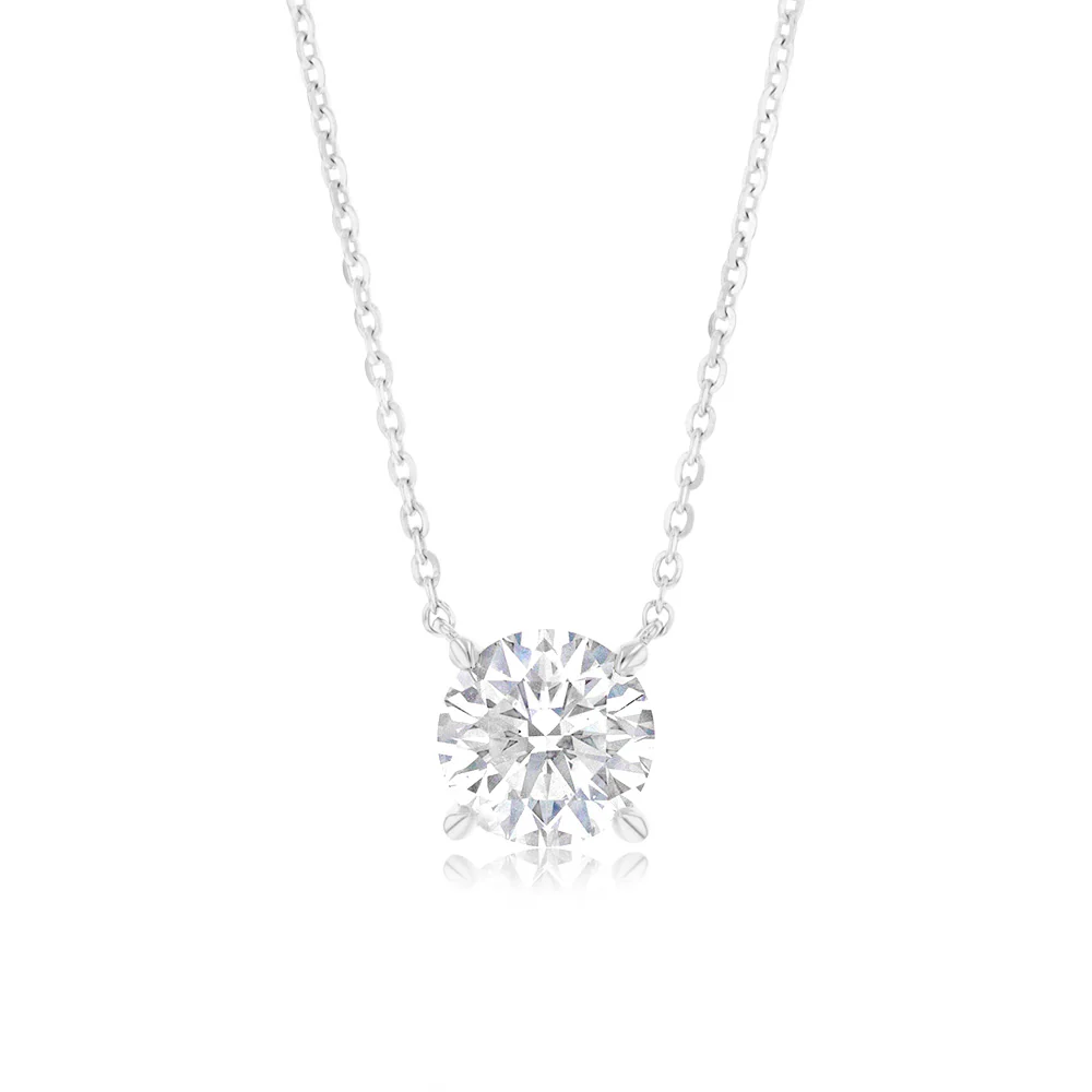 Luminesce Lab Grown 1 Carat Diamond Pendant 10ct White Gold