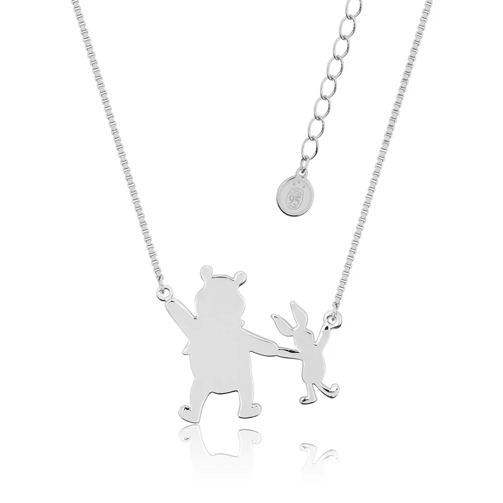 Disney White Gold Plated Winnie The Pooh Pendant