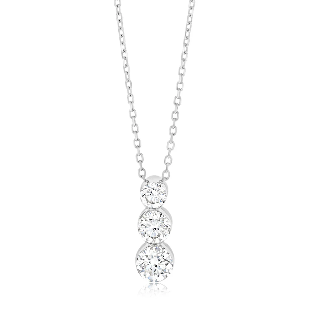 Luminesce Lab Grown 9ct White Gold 0.95 Carat Diamond Pendant
