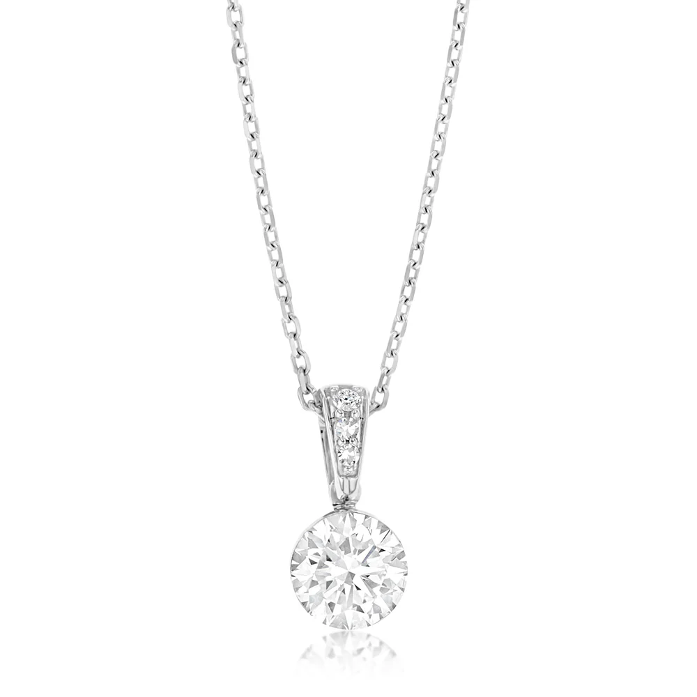 Luminesce Lab Grown 9ct White Gold 0.90 Carat Diamond Pendant