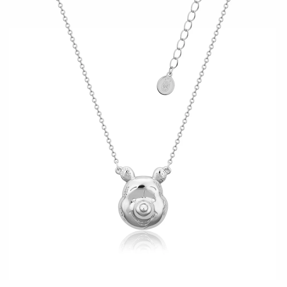 Disney White Gold Plated Winnie The Pooh Pendant 45+7cm