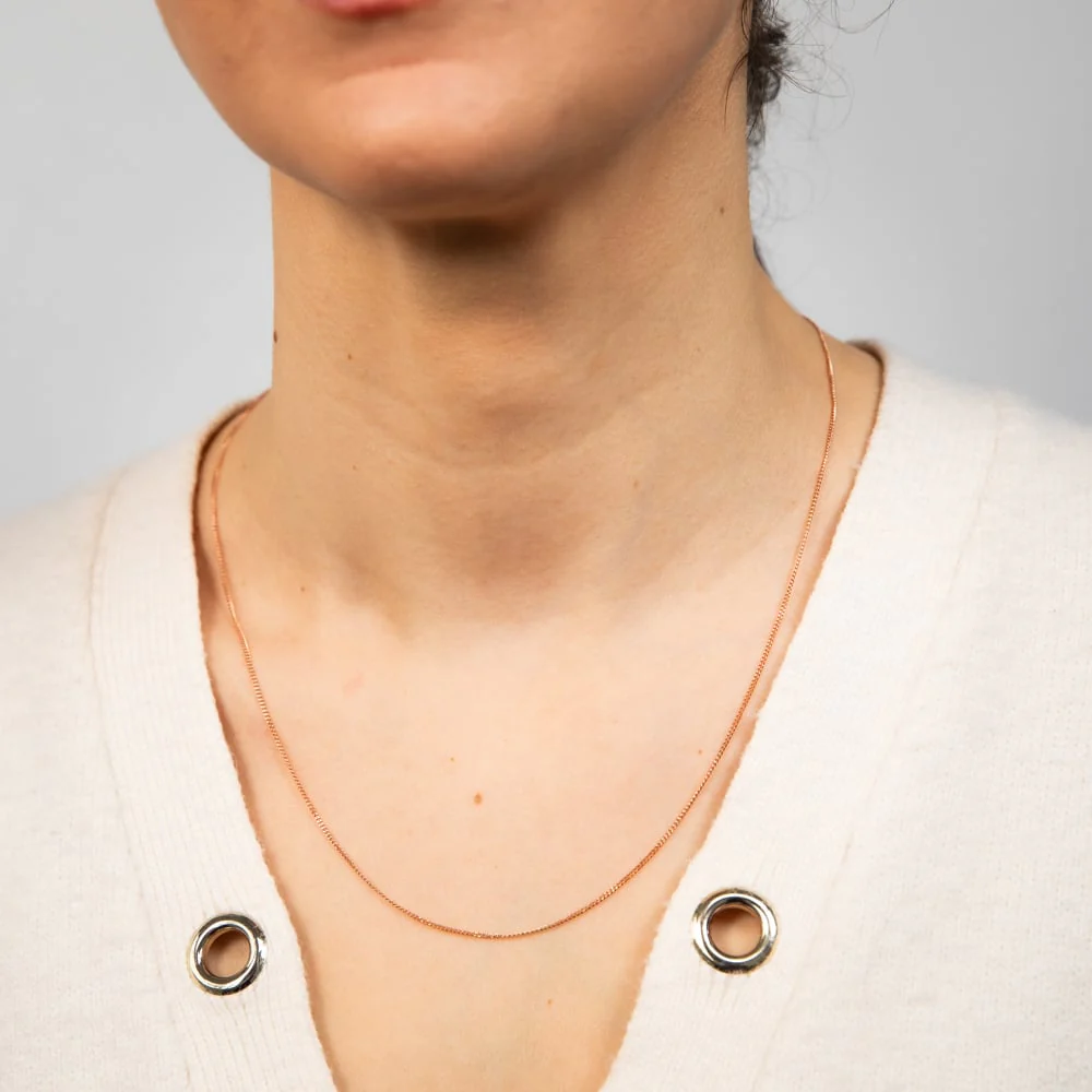 9ct Rose Solid Gold 31 Gauge Curb Chain 51cm