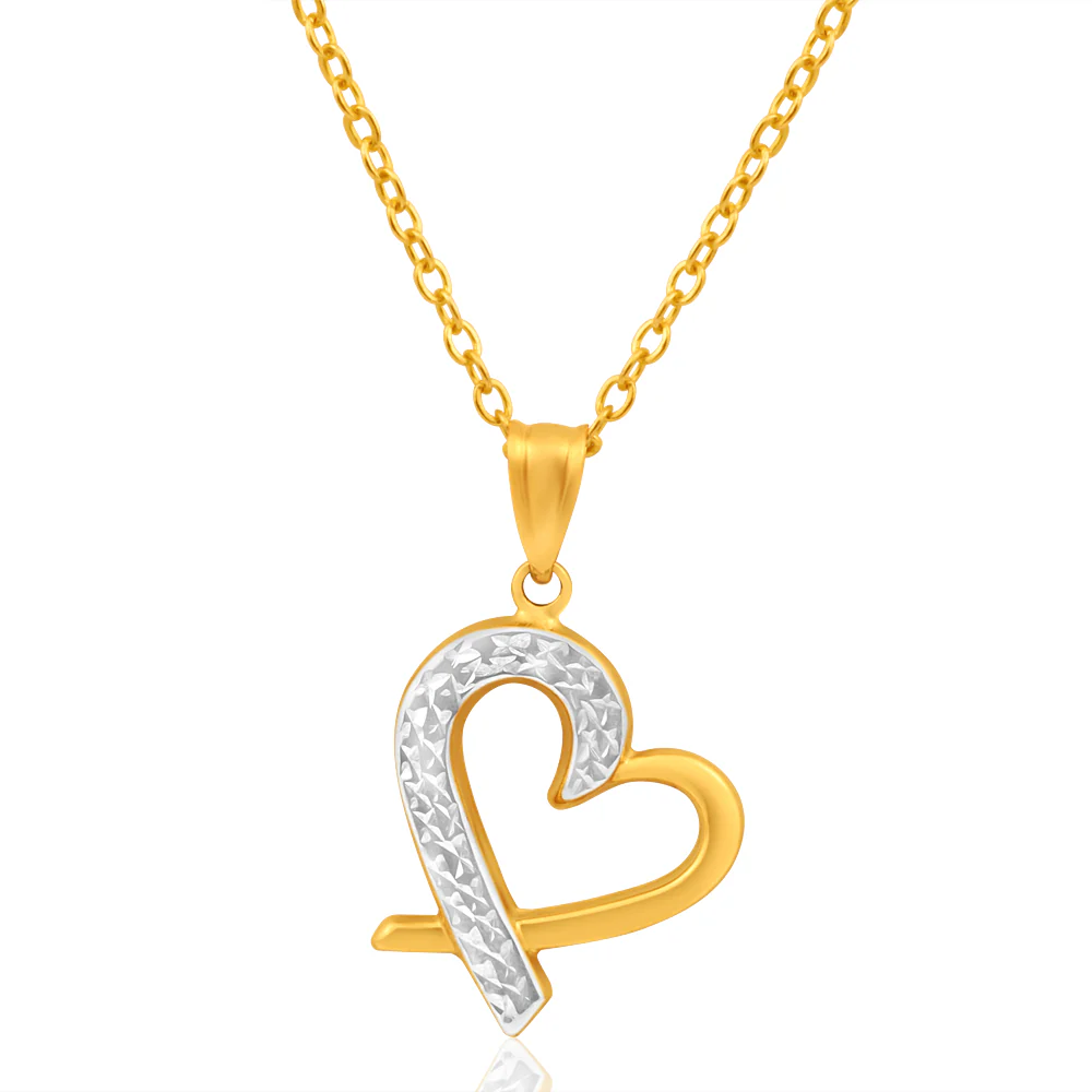 9ct Yellow Gold & White Gold Lovely Pendant