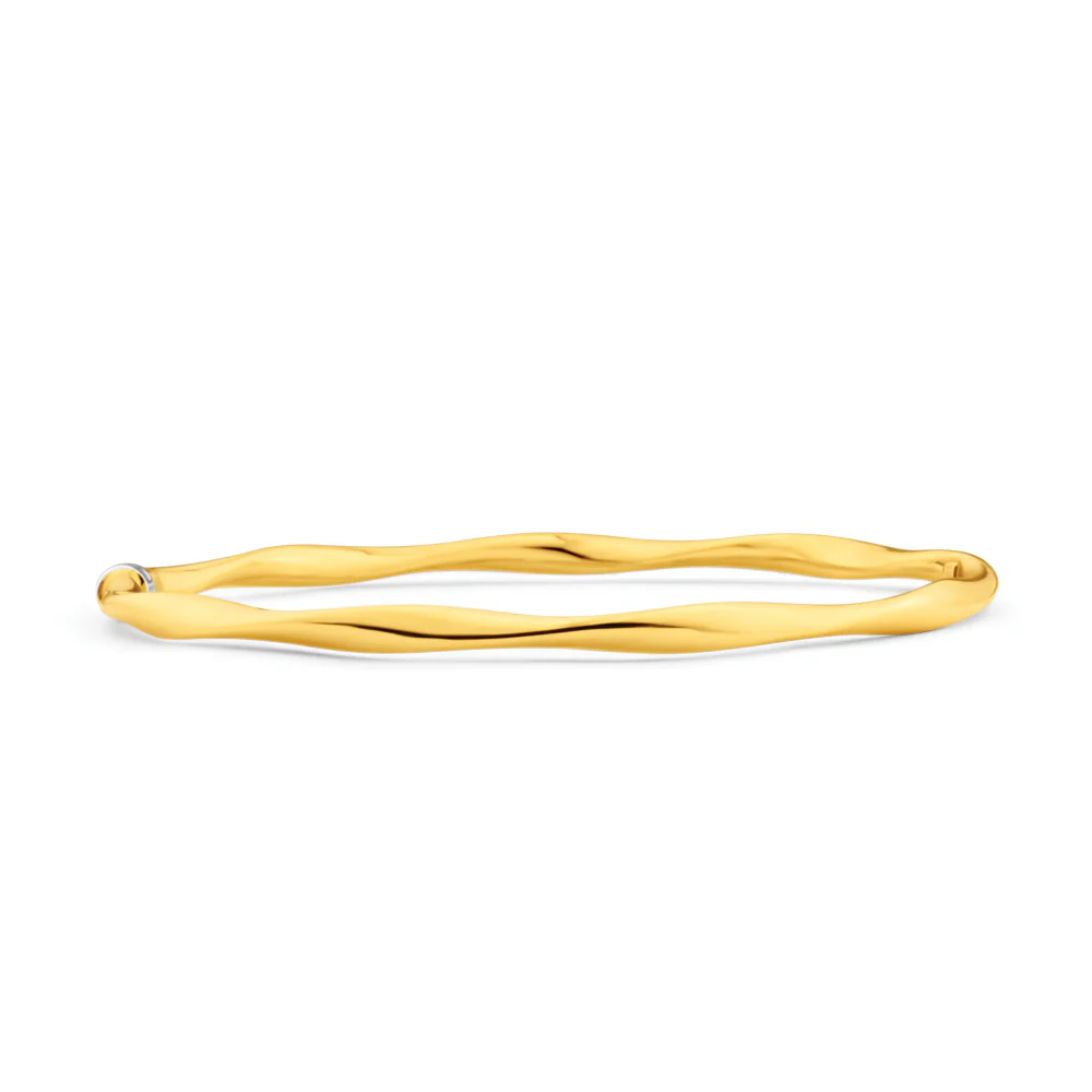 9ct Silverfilled Twist Bangle Yellow 65mm