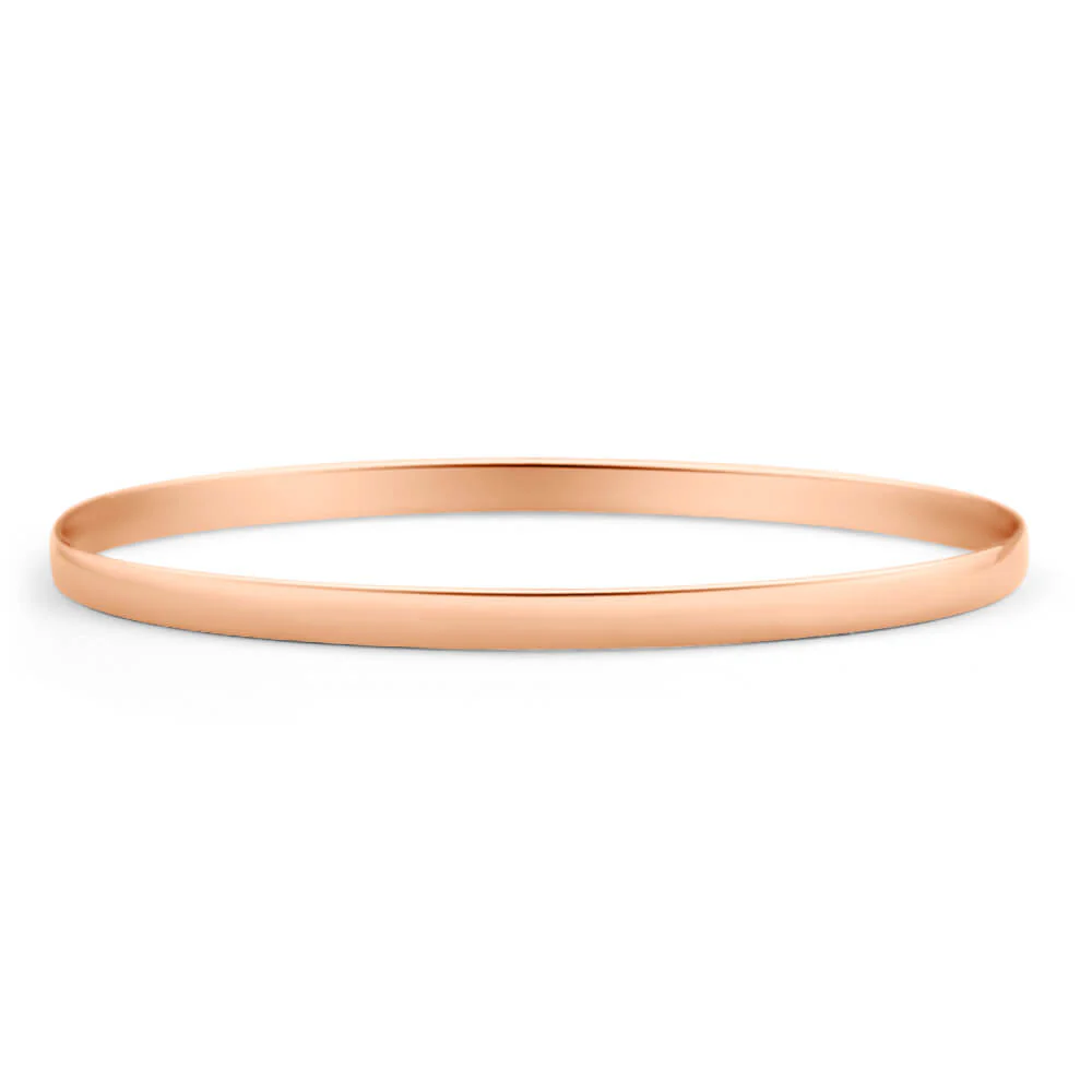 9ct Rose Gold Solid Bangle 65mm